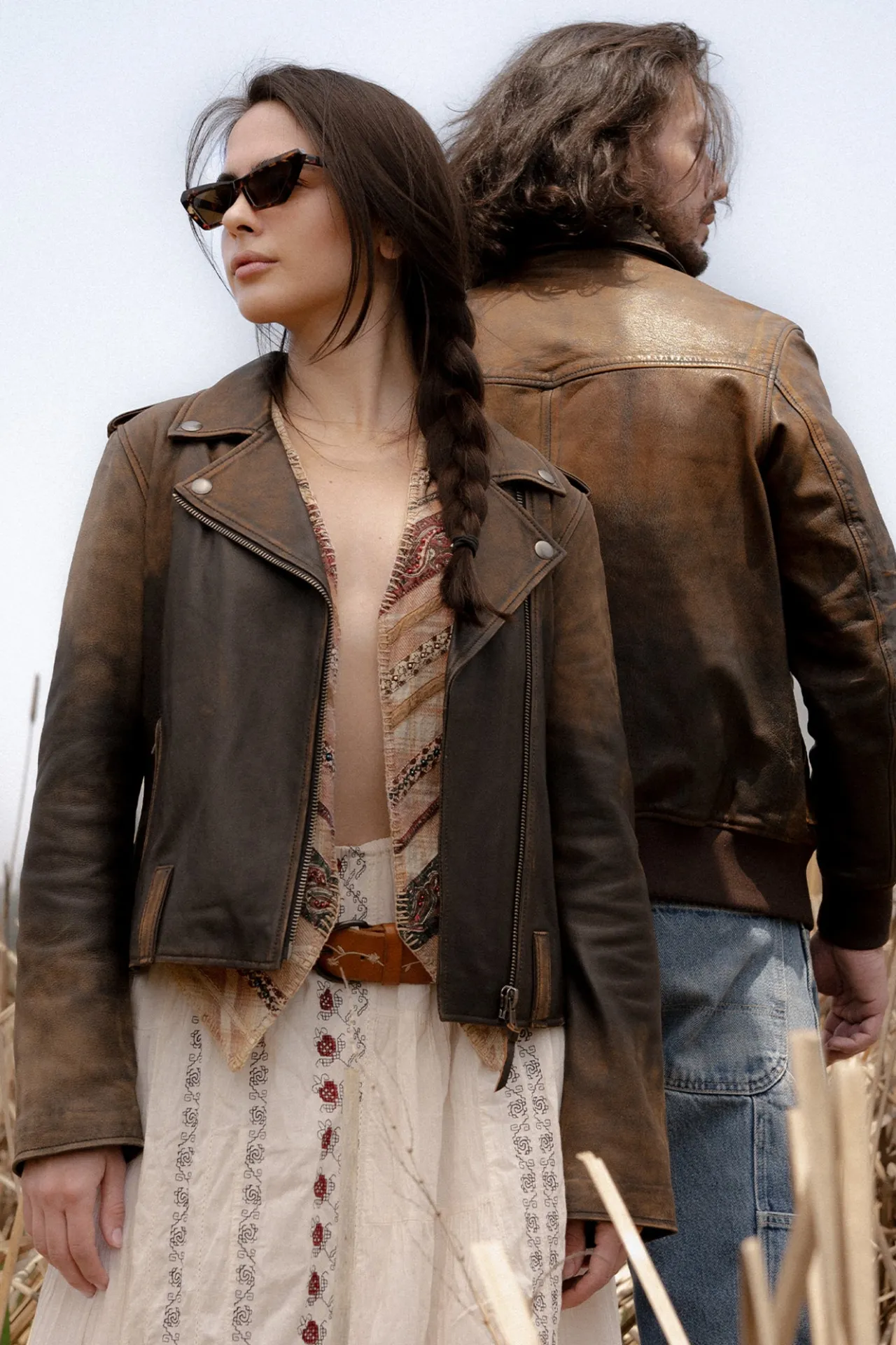 Frye Leather Jackets^Authentic Soft Lamb Crackle Leather Biker Jacket Brown