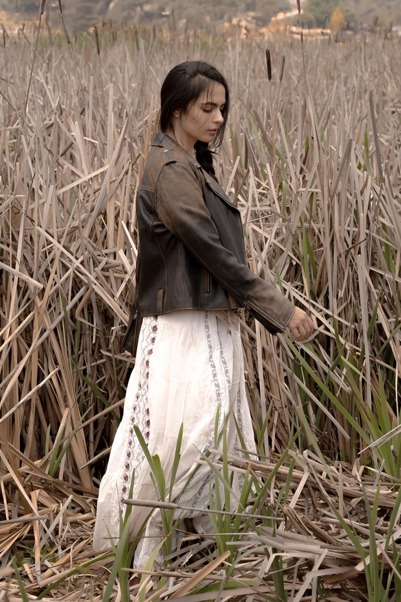 Frye Leather Jackets^Authentic Soft Lamb Crackle Leather Biker Jacket Brown