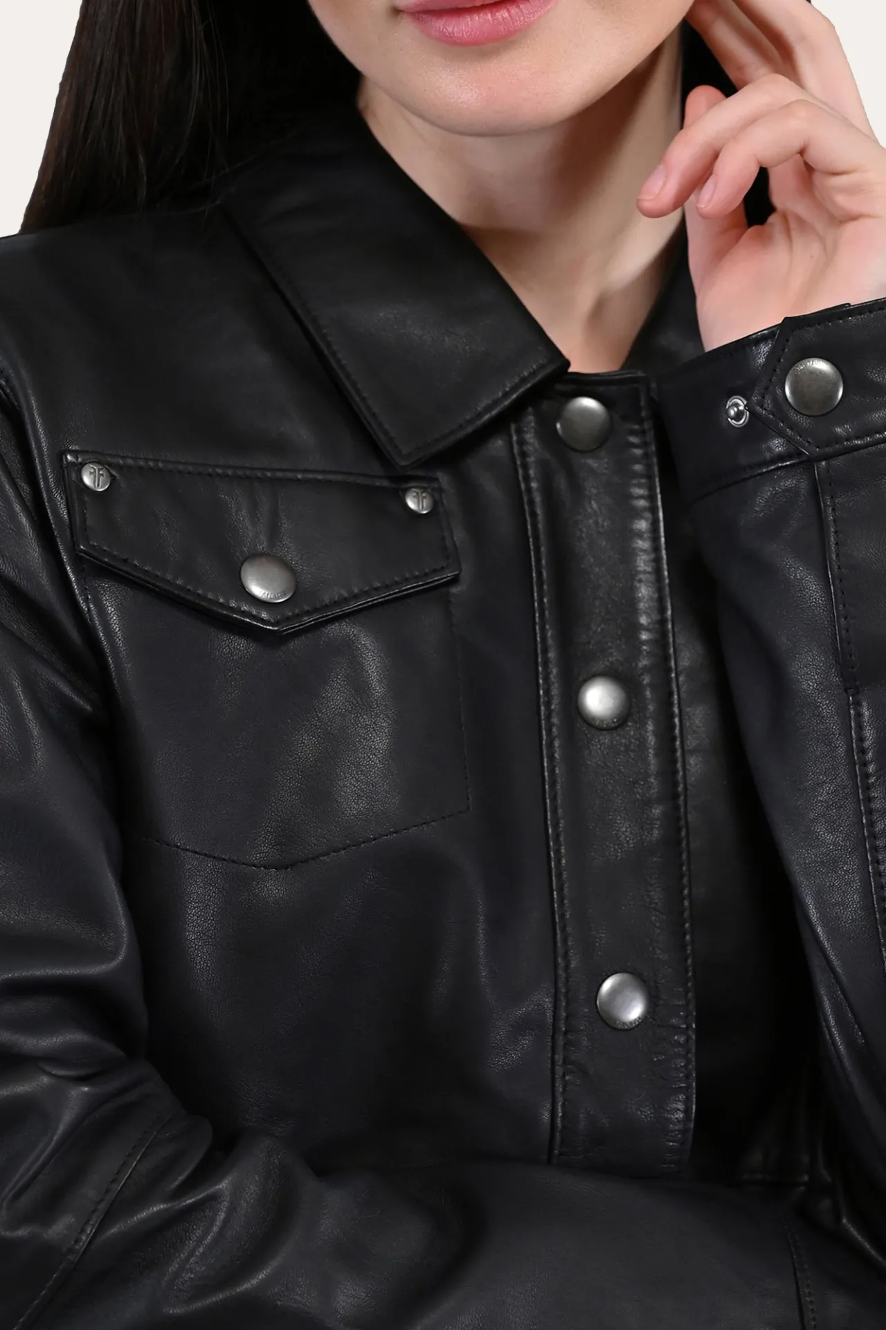 Frye Leather Jackets^Leather Shirt Black