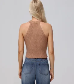 Frye Tops^Cable Halter Sweater Brown