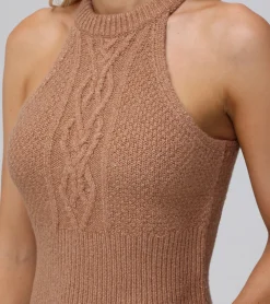 Frye Tops^Cable Halter Sweater Brown