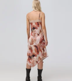 Frye Dresses^Charmeuse Lace Trim Slip Midi Dress