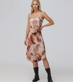 Frye Dresses^Charmeuse Lace Trim Slip Midi Dress