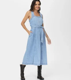 Frye Dresses^Criss-cross Maxi Denim Dress Paradise Wash
