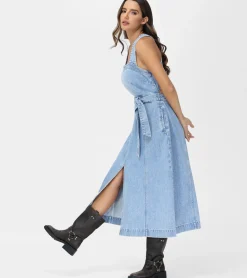 Frye Dresses^Criss-cross Maxi Denim Dress Paradise Wash