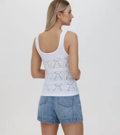 Frye Tops^Crochet Tank Bright White