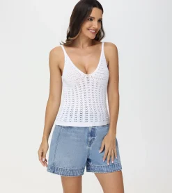 Frye Tops^Crochet V-Neck Tank
