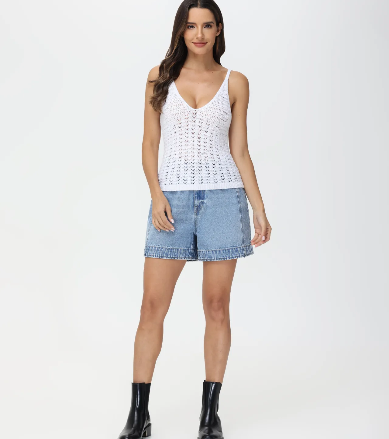 Frye Tops^Crochet V-Neck Tank