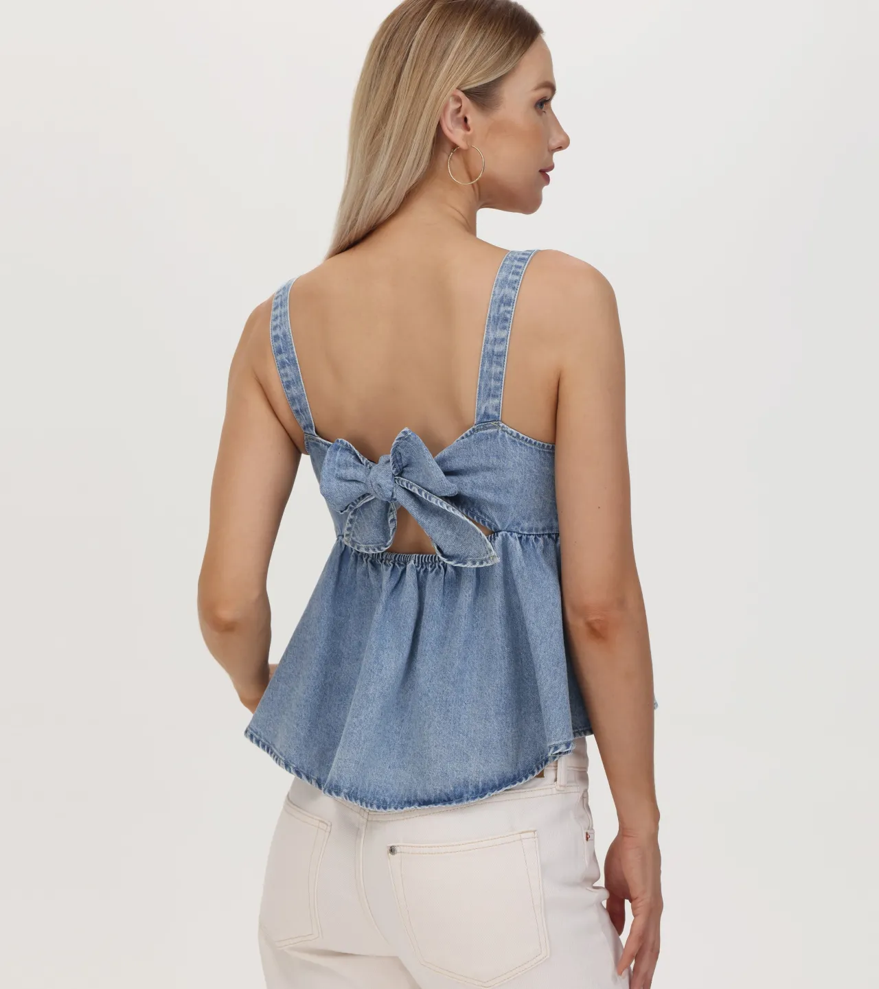 Frye Tops^Cropped Babydoll Top Cloud Wash