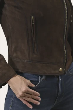 Frye Leather Jackets^Elegant Biker Leather Jacket Dark Brown