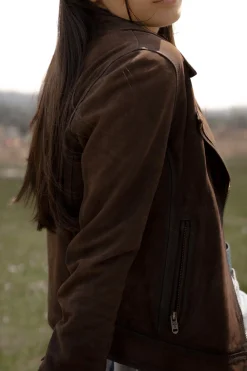 Frye Leather Jackets^Elegant Biker Leather Jacket Dark Brown