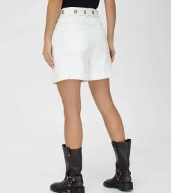 Frye Bottoms^High Waisted Belted Short Coconut Wash