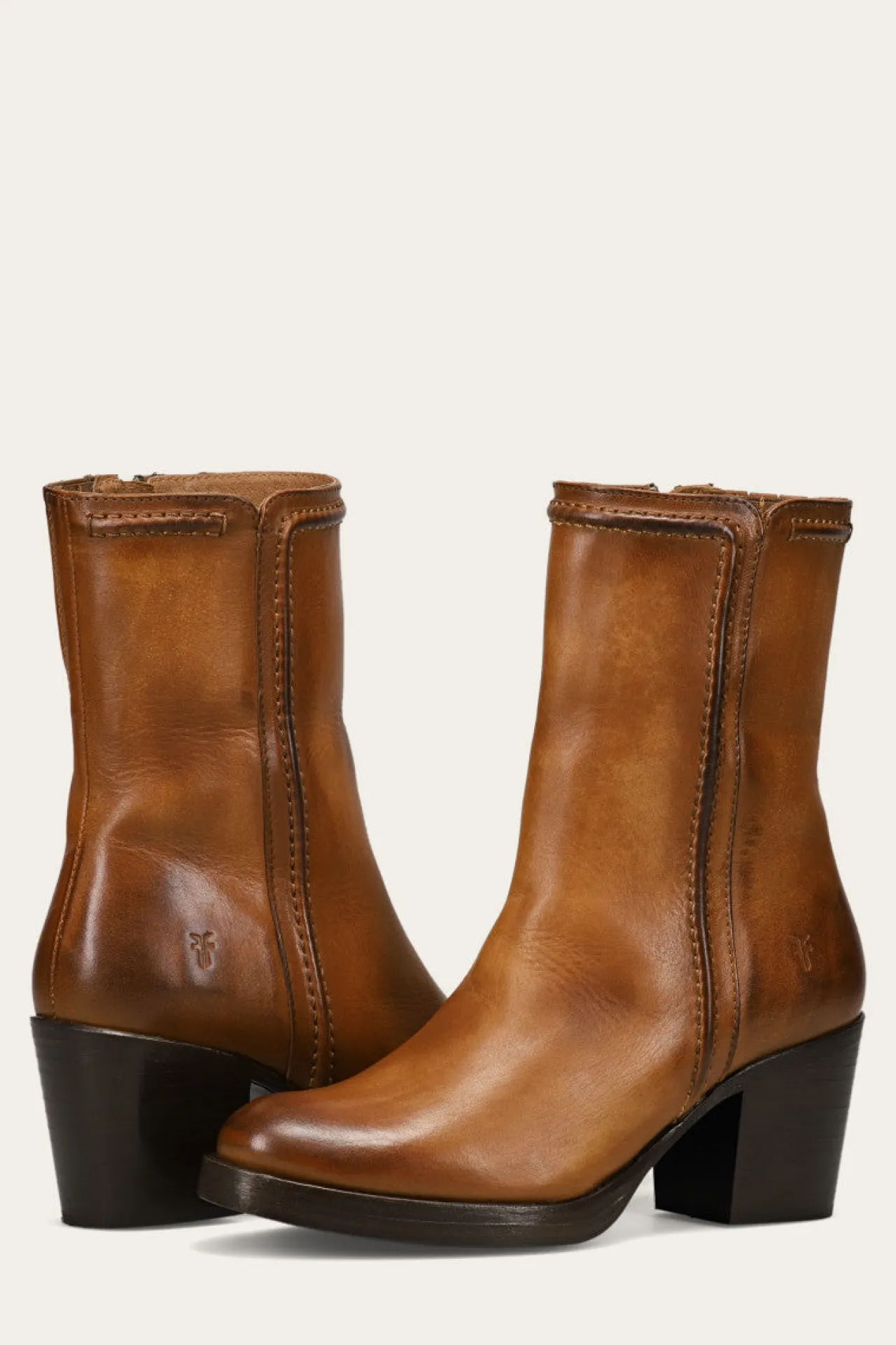Frye Booties^Jean Short Inside Zip