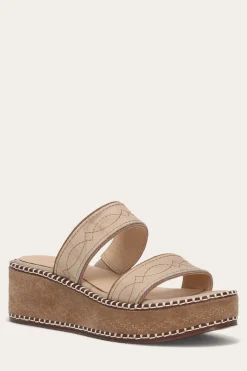 Frye Sandals^Joy Woodstock 2 Band Platform Slide