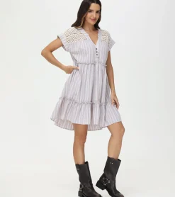 Frye Dresses^Linen Striped Midi Dress Natural Sand Stripe