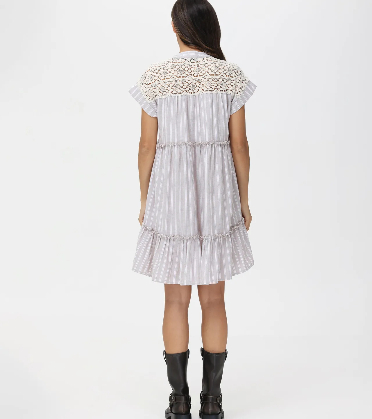 Frye Dresses^Linen Striped Midi Dress Natural Sand Stripe