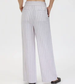 Frye Bottoms^Linen Striped Wide Leg Pant Natural Sand Stripe