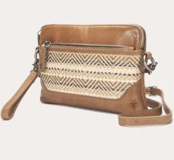 Frye Handbags^Melissa Straw Crossbody Wristlet Beige