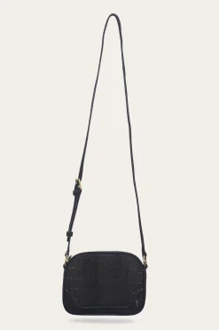 Frye Handbags^Melissa Sueded Croco Camera Black