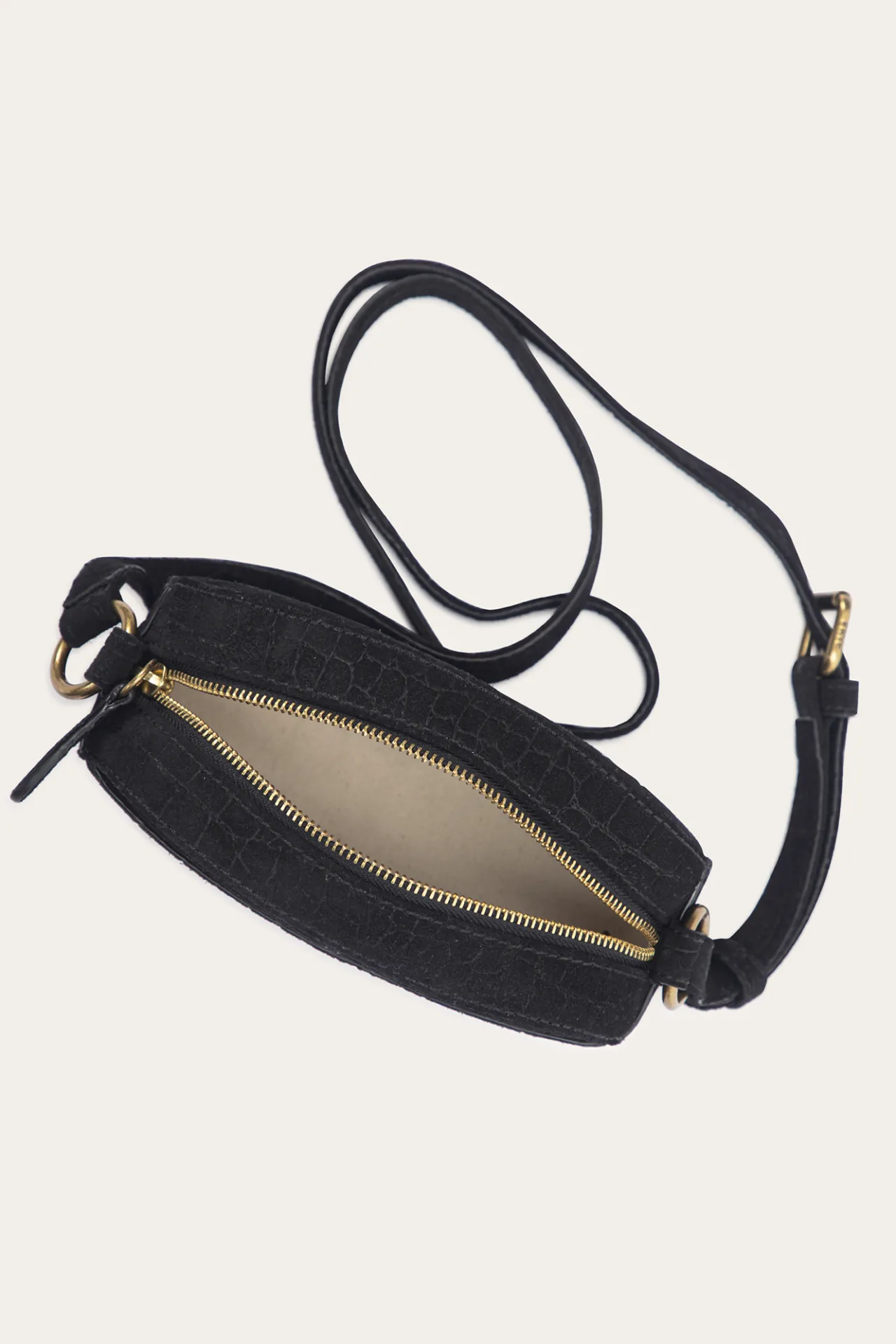 Frye Handbags^Melissa Sueded Croco Camera Black