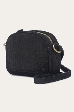 Frye Handbags^Melissa Sueded Croco Camera Black