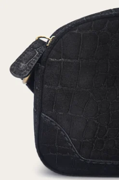 Frye Handbags^Melissa Sueded Croco Camera Black