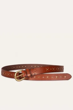 Frye Belts^25MM Beaded Perf Belt