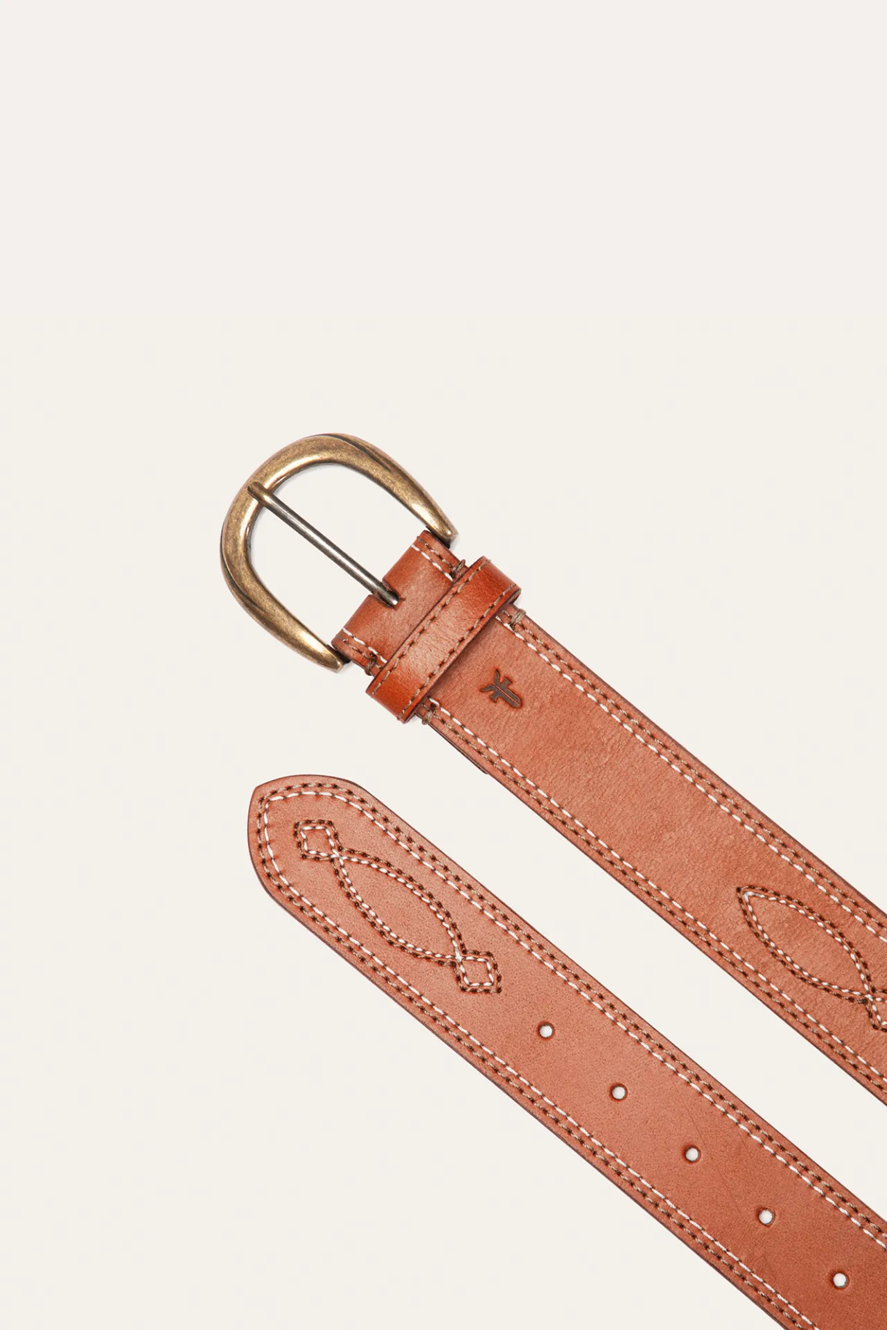Frye Belts^40MM Belt 2-Tone Stitch Tan