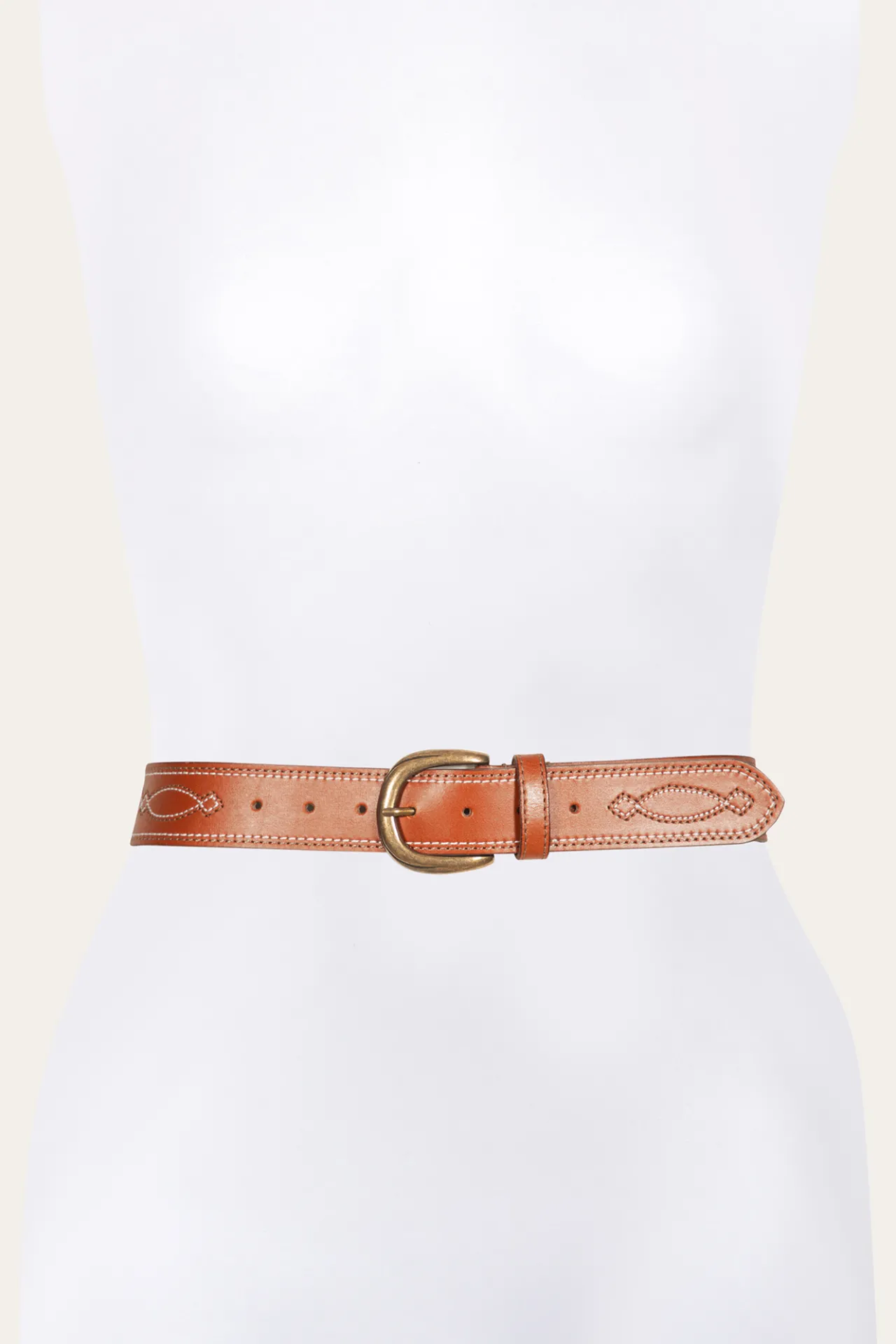 Frye Belts^40MM Belt 2-Tone Stitch Tan