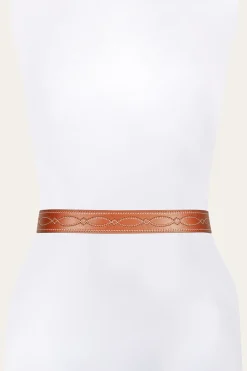 Frye Belts^40MM Belt 2-Tone Stitch Tan