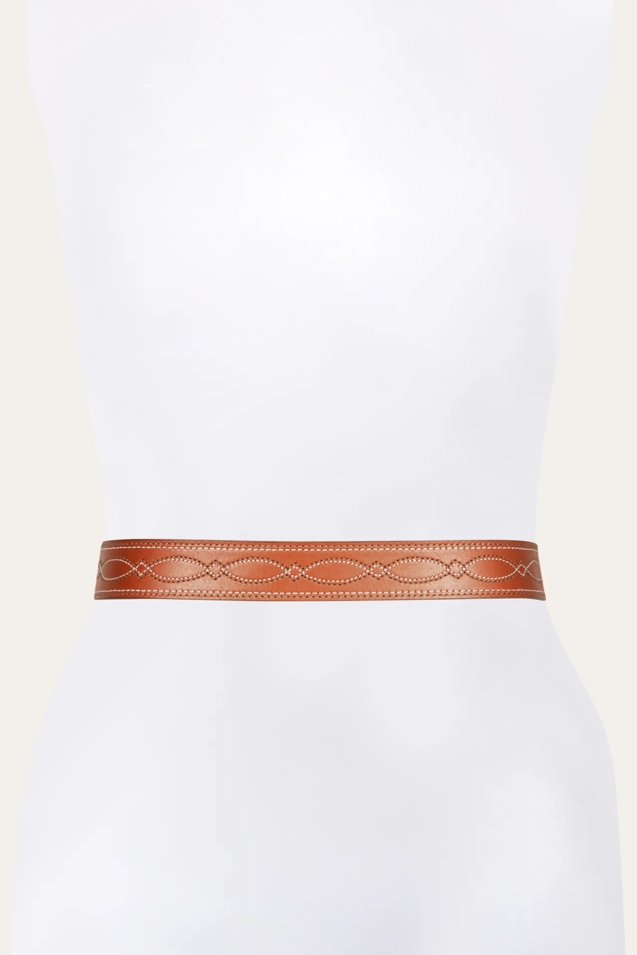 Frye Belts^40MM Belt 2-Tone Stitch Tan