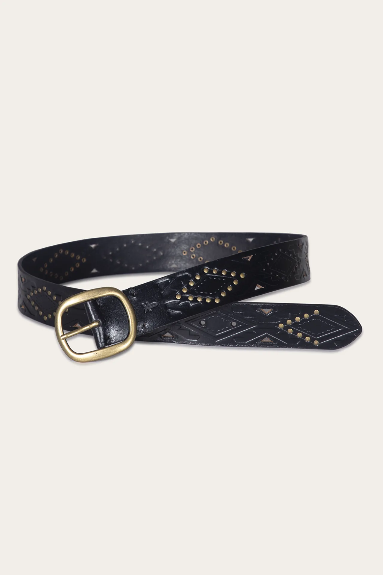 Frye Belts^38mm Belt With Southwestern Embossing, Perf & Studs