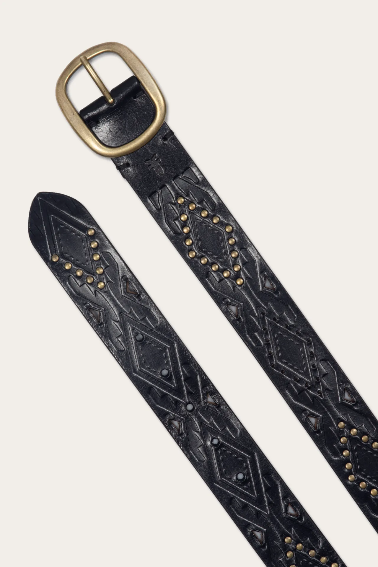 Frye Belts^38mm Belt With Southwestern Embossing, Perf & Studs