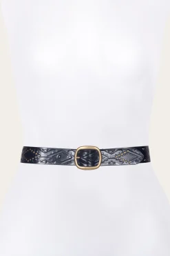 Frye Belts^38mm Belt With Southwestern Embossing, Perf & Studs