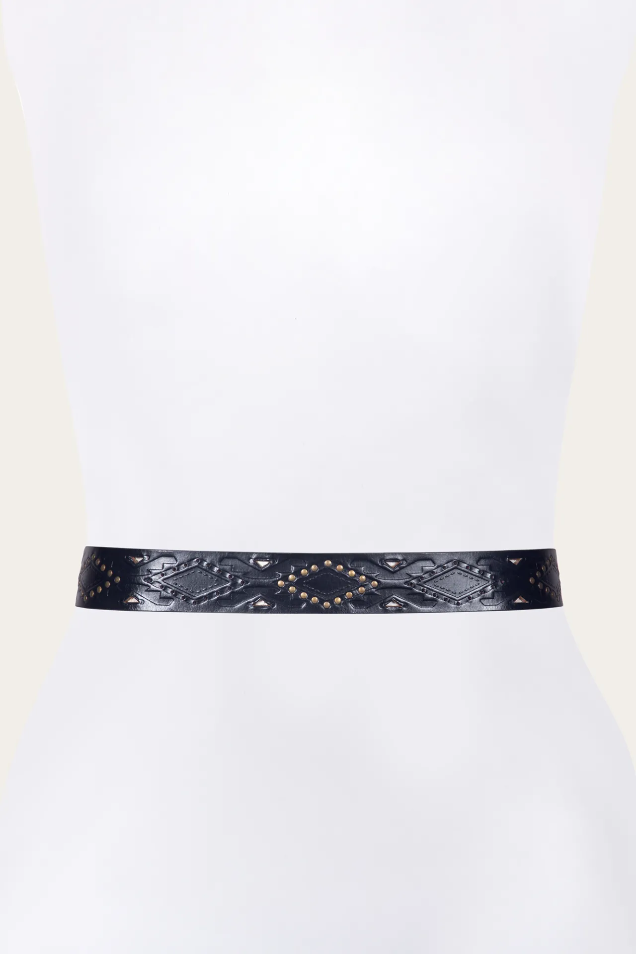 Frye Belts^38mm Belt With Southwestern Embossing, Perf & Studs