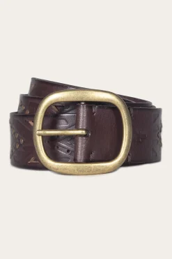 Frye Belts^38mm Belt With Southwestern Embossing, Perf & Studs