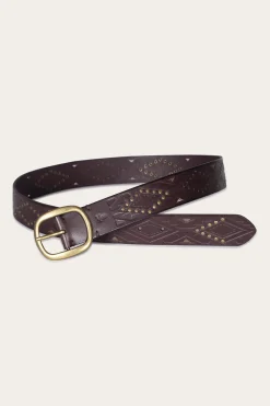 Frye Belts^38mm Belt With Southwestern Embossing, Perf & Studs