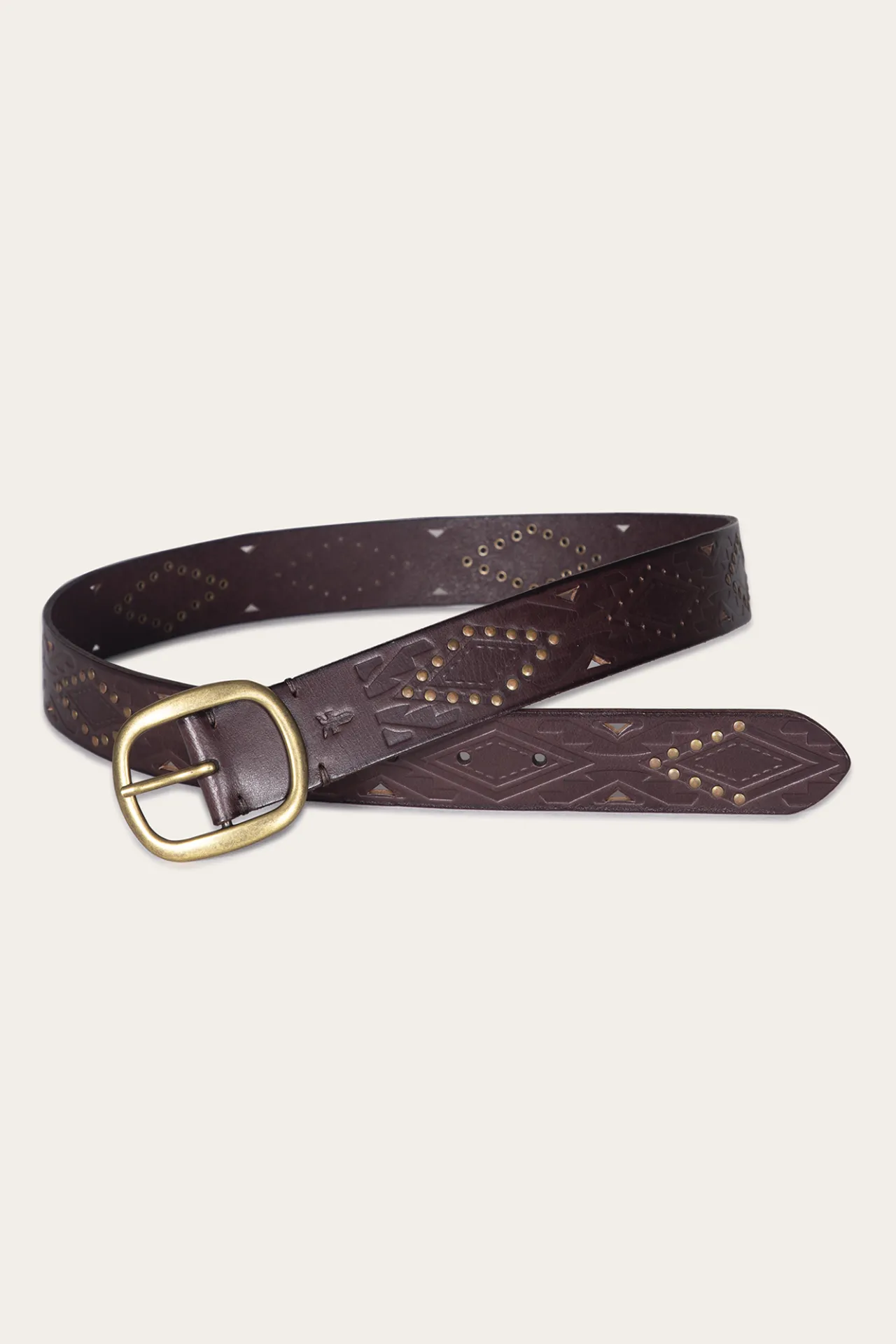 Frye Belts^38mm Belt With Southwestern Embossing, Perf & Studs