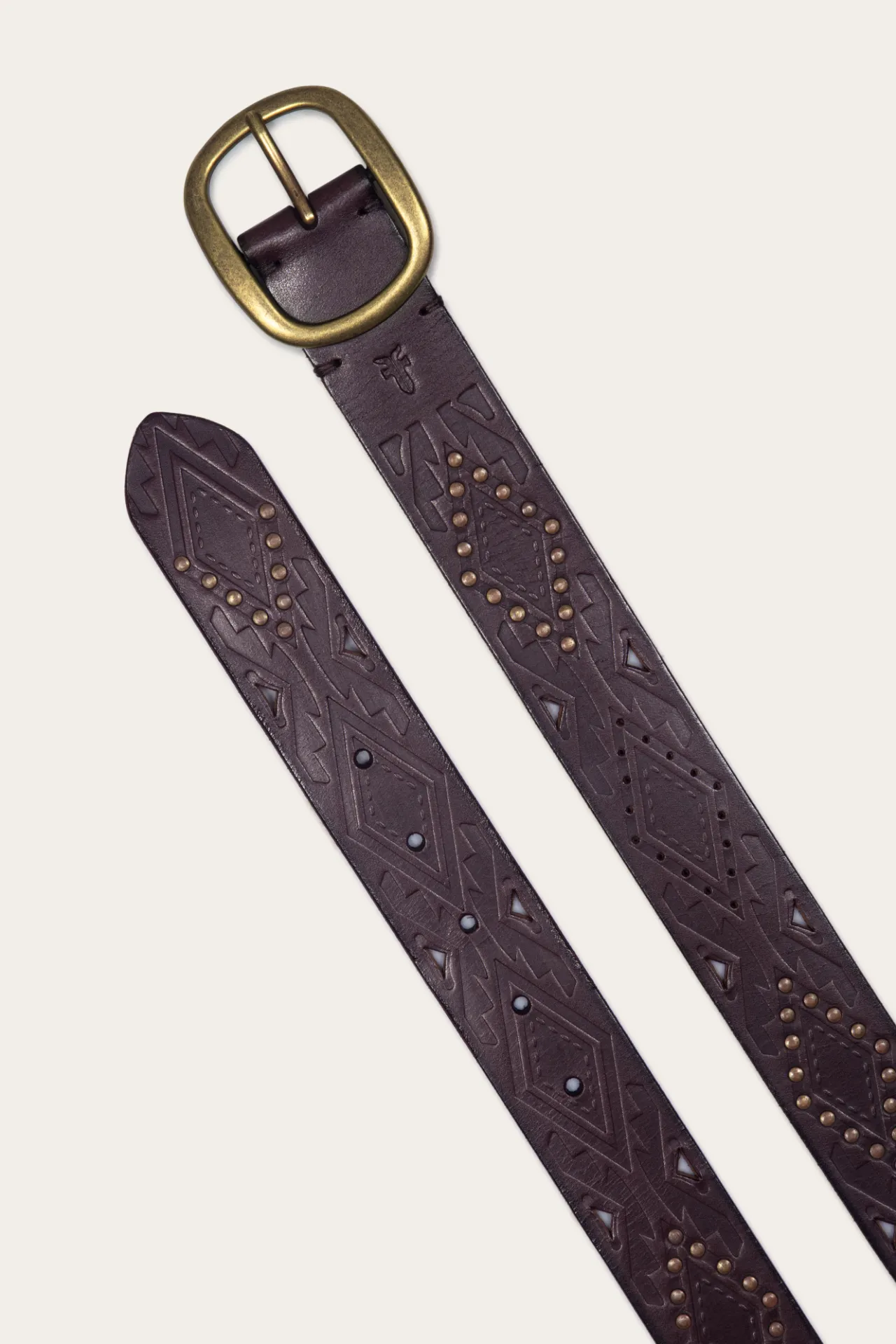 Frye Belts^38mm Belt With Southwestern Embossing, Perf & Studs