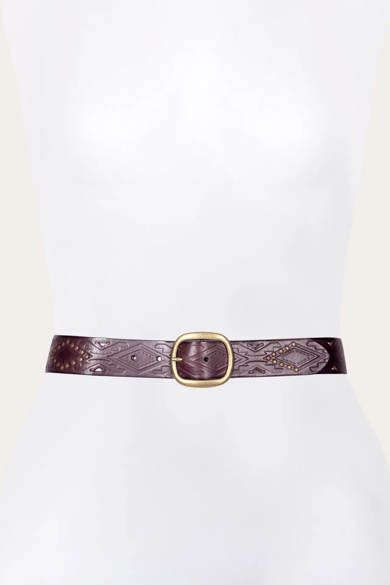 Frye Belts^38mm Belt With Southwestern Embossing, Perf & Studs