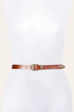 Frye Belts^25MM Logo Western Belt