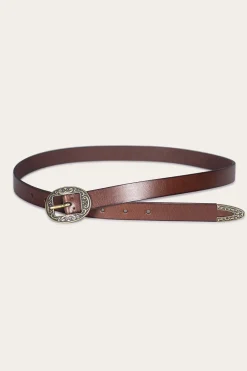 Frye Belts^21mm Logo Western Center Bar Belt