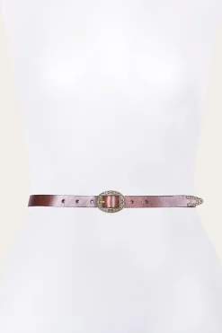 Frye Belts^21mm Logo Western Center Bar Belt