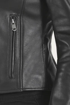 Frye Leather Jackets^Modern Biker-racer Leather Jacket Black