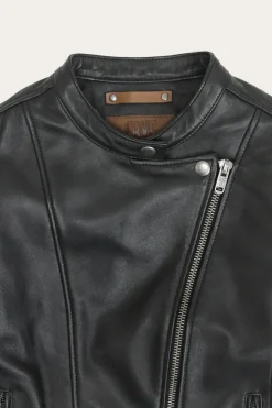 Frye Leather Jackets^Modern Biker-racer Leather Jacket Black
