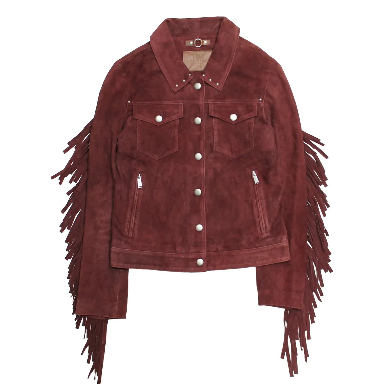 Frye Leather Jackets^Oxblood Fringed Jacket