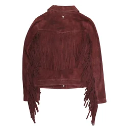 Frye Leather Jackets^Oxblood Fringed Jacket