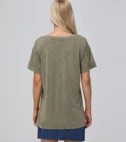 Frye Tops^Rolled Cuff Graphic Tee