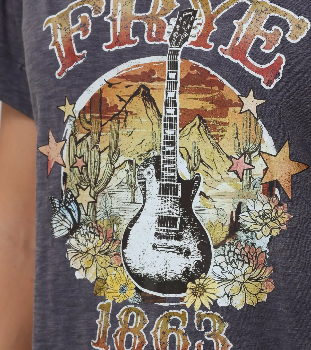 Frye Tops^Rolled Cuff Graphic Tee