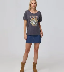 Frye Tops^Rolled Cuff Graphic Tee